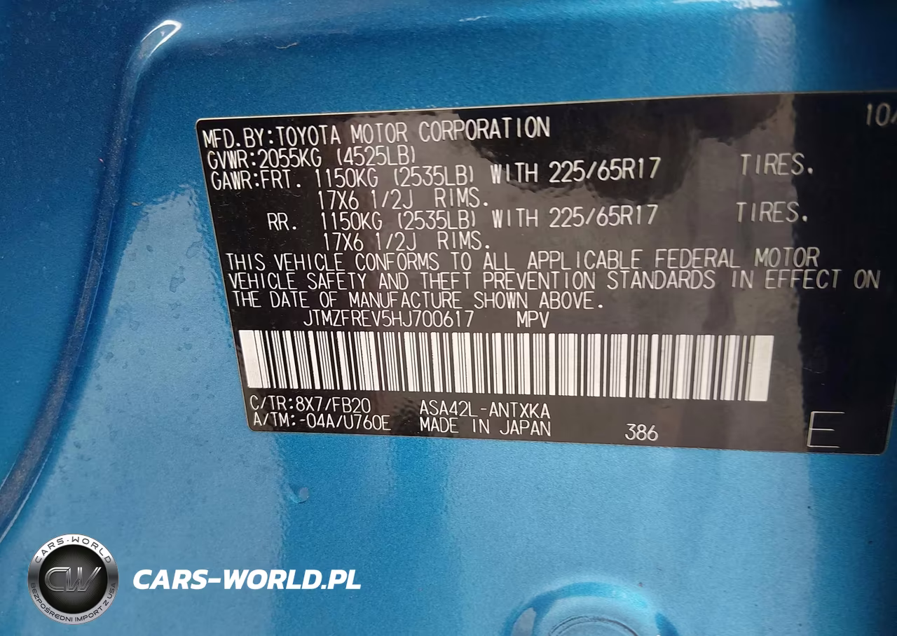 2017 Toyota Rav4 Le VIN:JTMZFREV5HJ700617 - 9