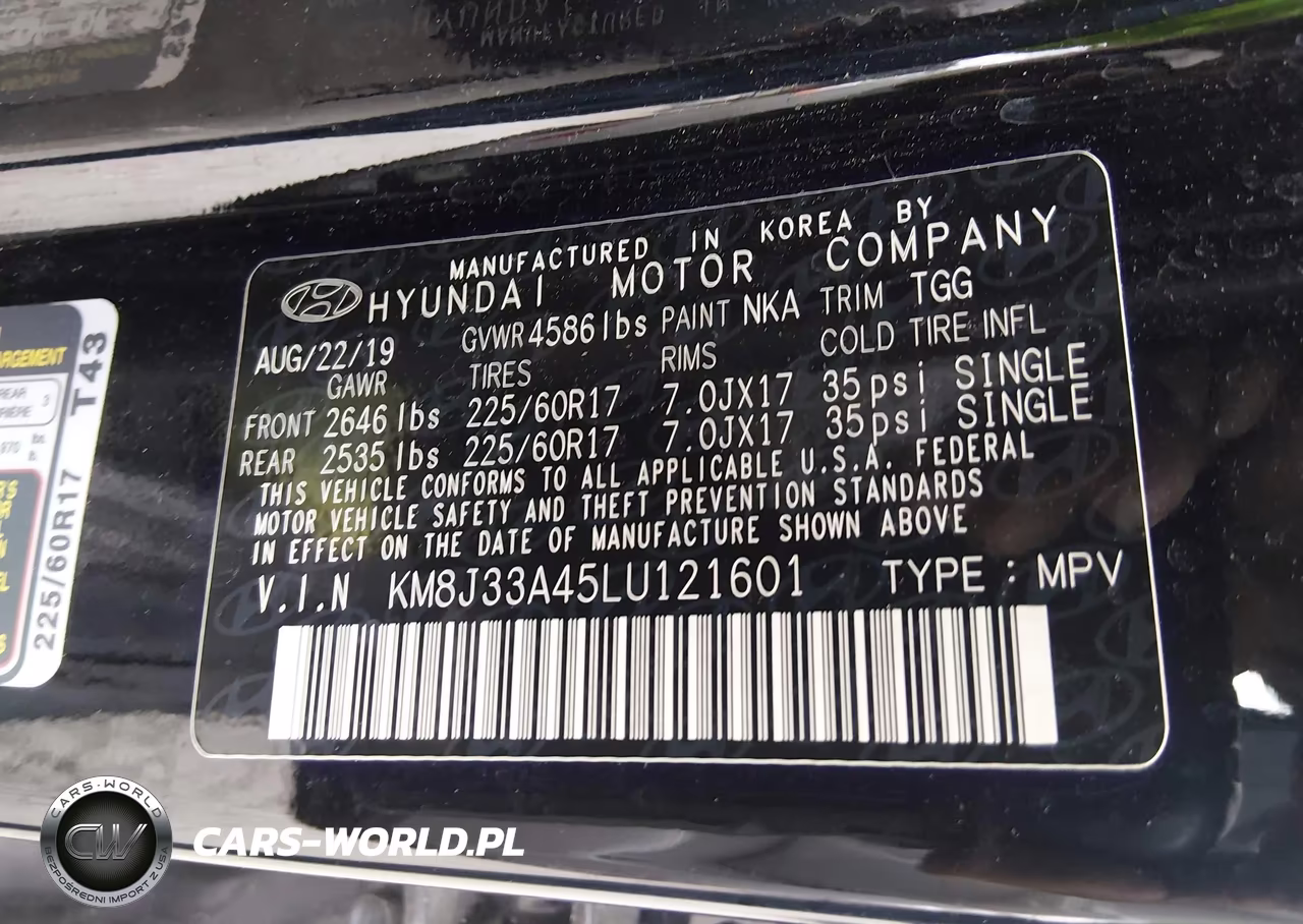 2020 Hyundai Tucson Value VIN:KM8J33A45LU121601 - 9