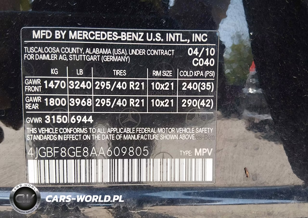 2010 Mercedes-Benz Gl 550 4Matic VIN:4JGBF8GE8AA609805 - 9