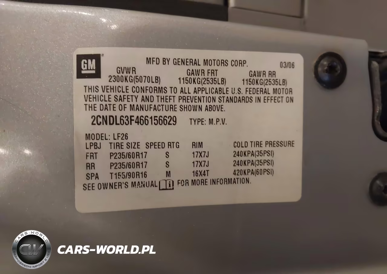 2006 Chevrolet Equinox Lt VIN:2CNDL63F466156629 - 9