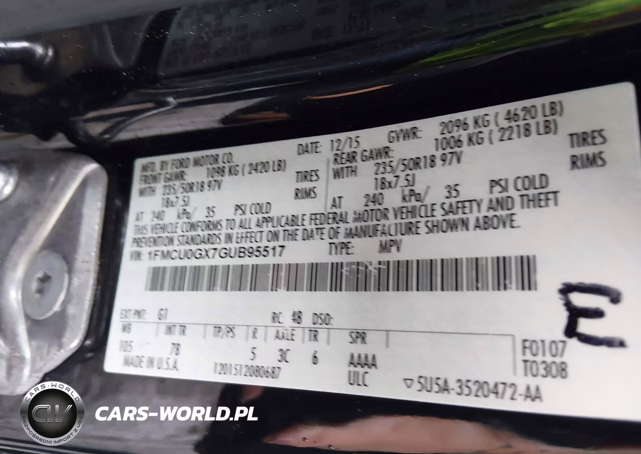 2016 Ford Escape Se VIN:1FMCU0GX7GUB95517 - 9