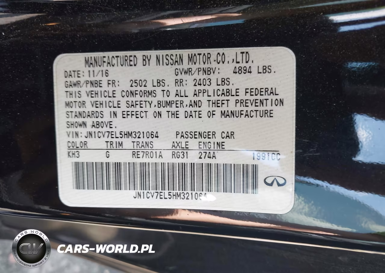 2017 Infiniti Q60 2.0T Premium VIN:JN1CV7EL5HM321064 - 9