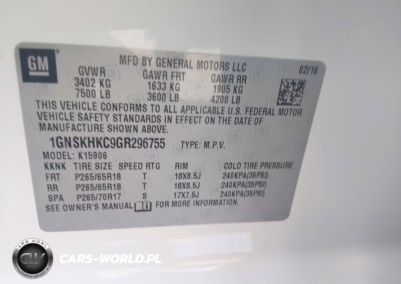 2016 Chevrolet Suburban Lt VIN:1GNSKHKC9GR296755 - 9