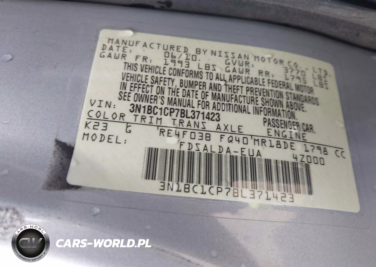 2011 Nissan Versa 1.8S VIN:3N1BC1CP7BL371423 - 9