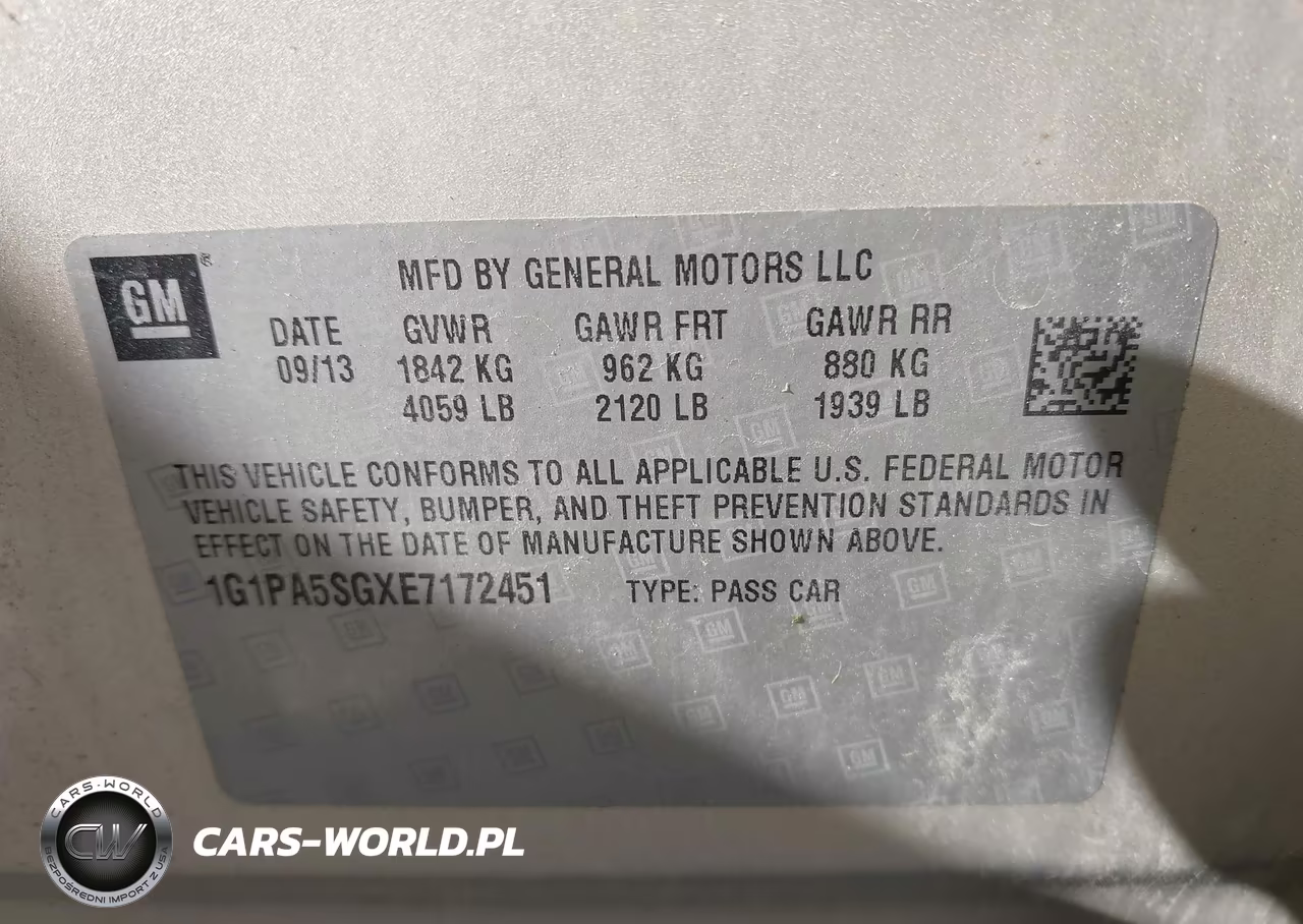 2014 Chevrolet Cruze Ls Auto VIN:1G1PA5SGXE7172451 - 9