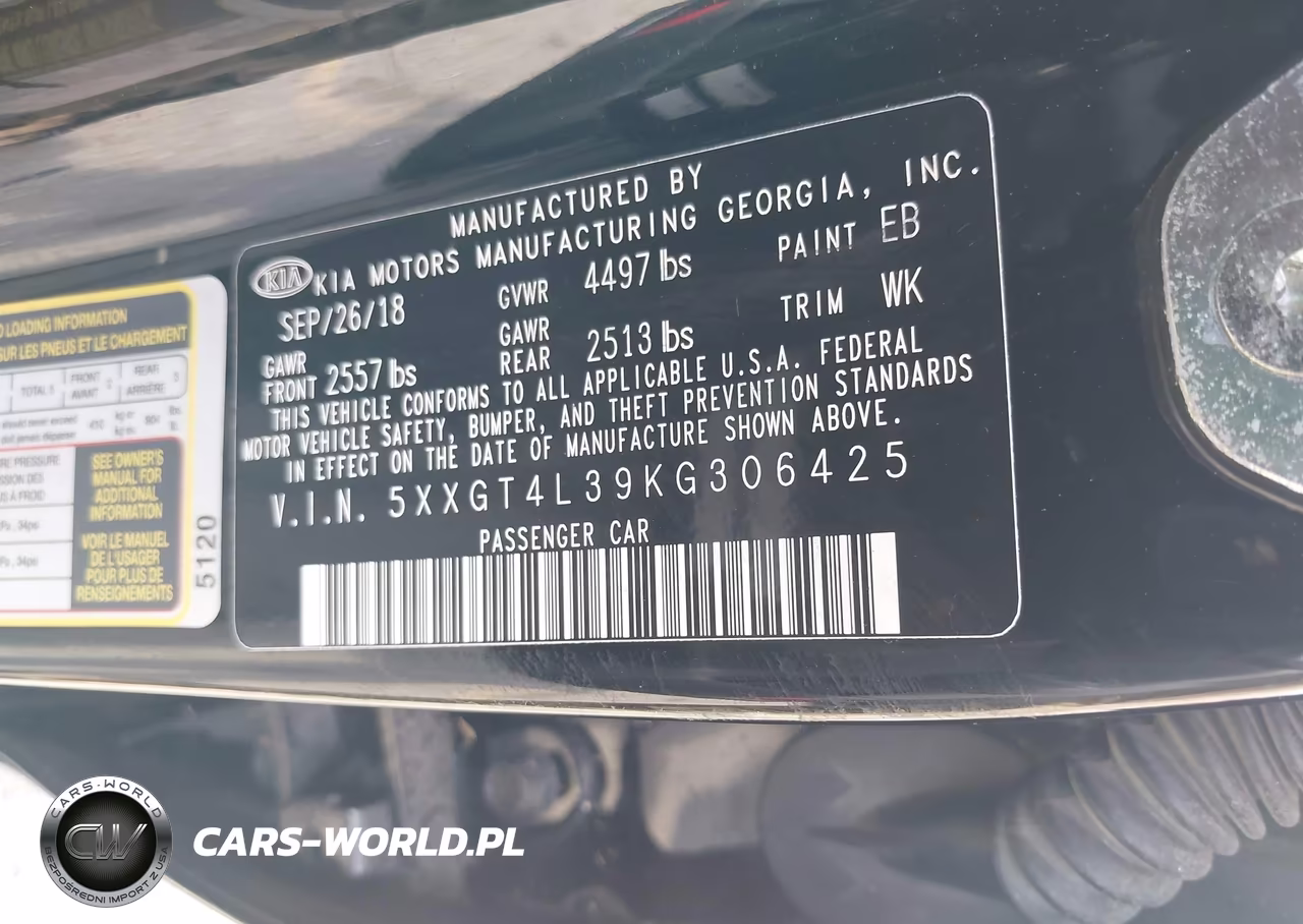 2019 Kia Optima Lx VIN:5XXGT4L39KG306425 - 9