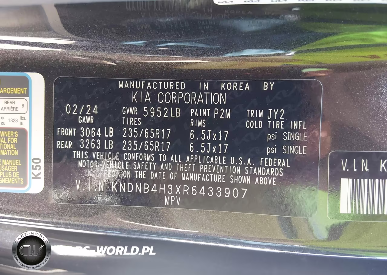 2024 Kia Carnival Mpv Lx Seat Package VIN:KNDNB4H3XR6433907 - 9