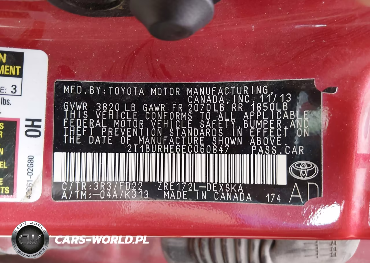 2014 Toyota Corolla S Plus VIN:2T1BURHE6EC060847 - 9