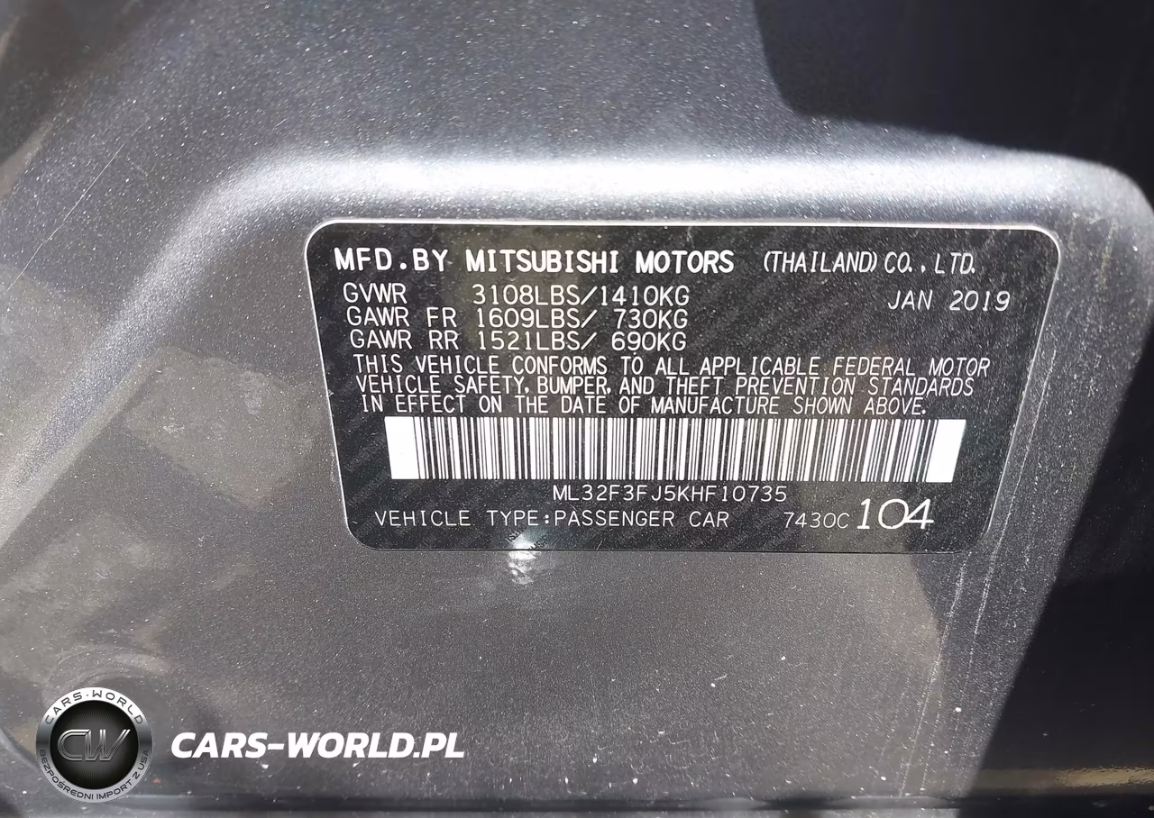 2019 Mitsubishi Mirage G4 Es VIN:ML32F3FJ5KHF10735 - 9