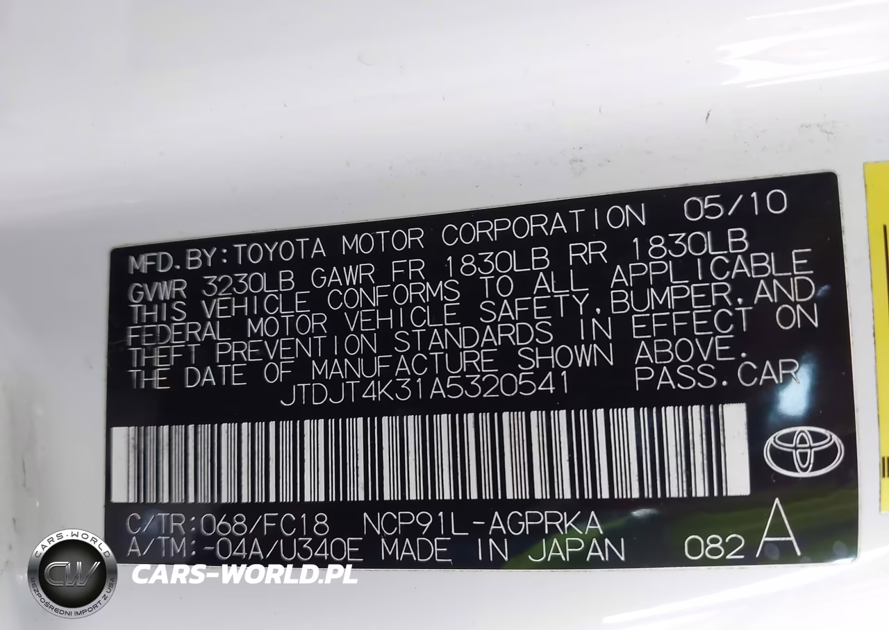 2010 Toyota Yaris VIN:JTDJT4K31A5320541 - 9