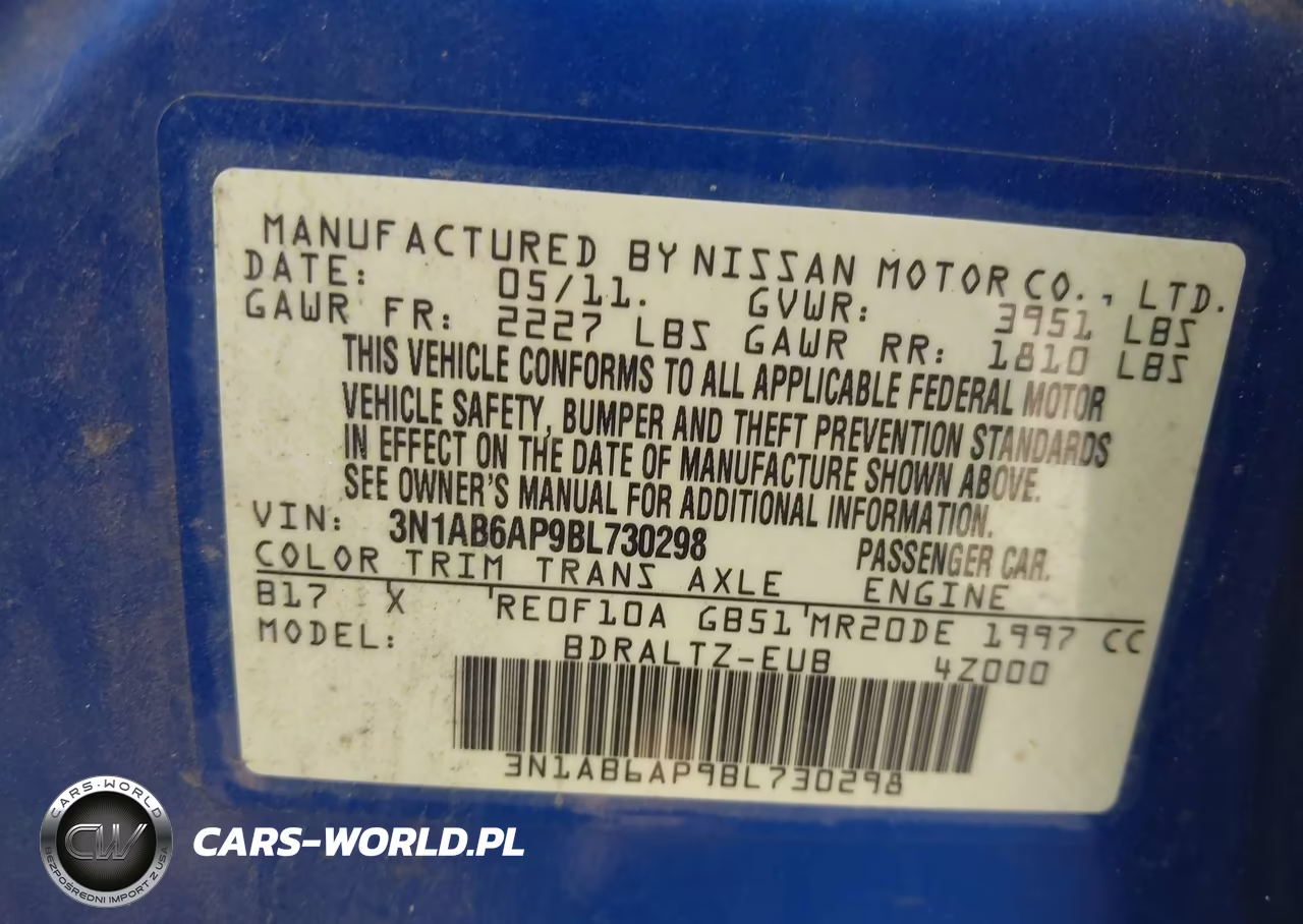 2011 Nissan Sentra 2.0Sr VIN:3N1AB6AP9BL730298 - 9
