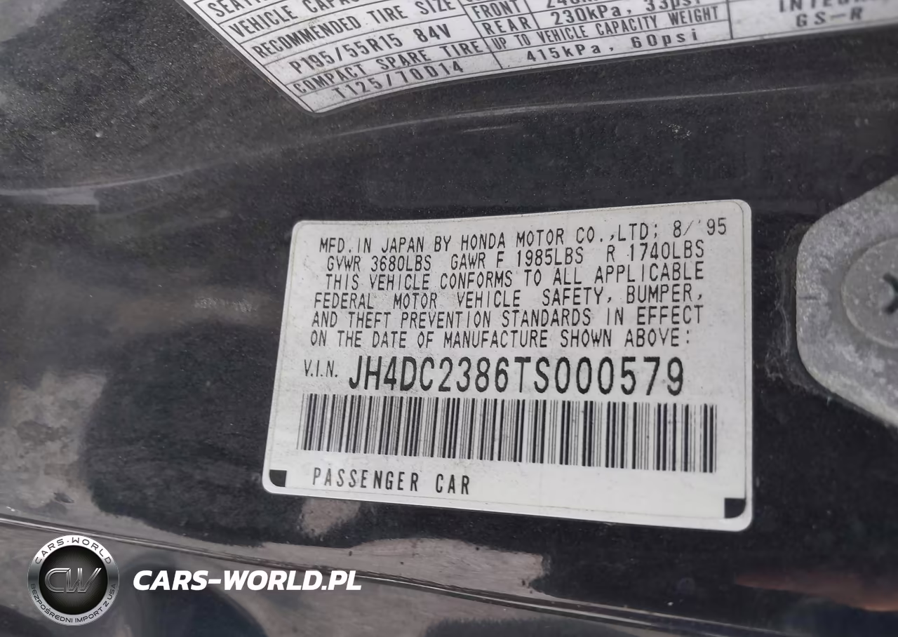1996 Acura Integra Gsr VIN:JH4DC2386TS000579 - 9