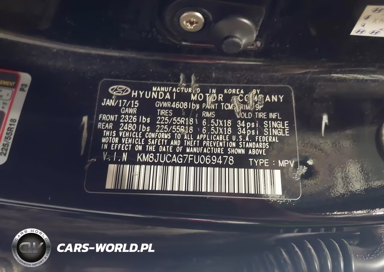 2015 Hyundai Tucson Limited VIN:KM8JUCAG7FU069478 - 9