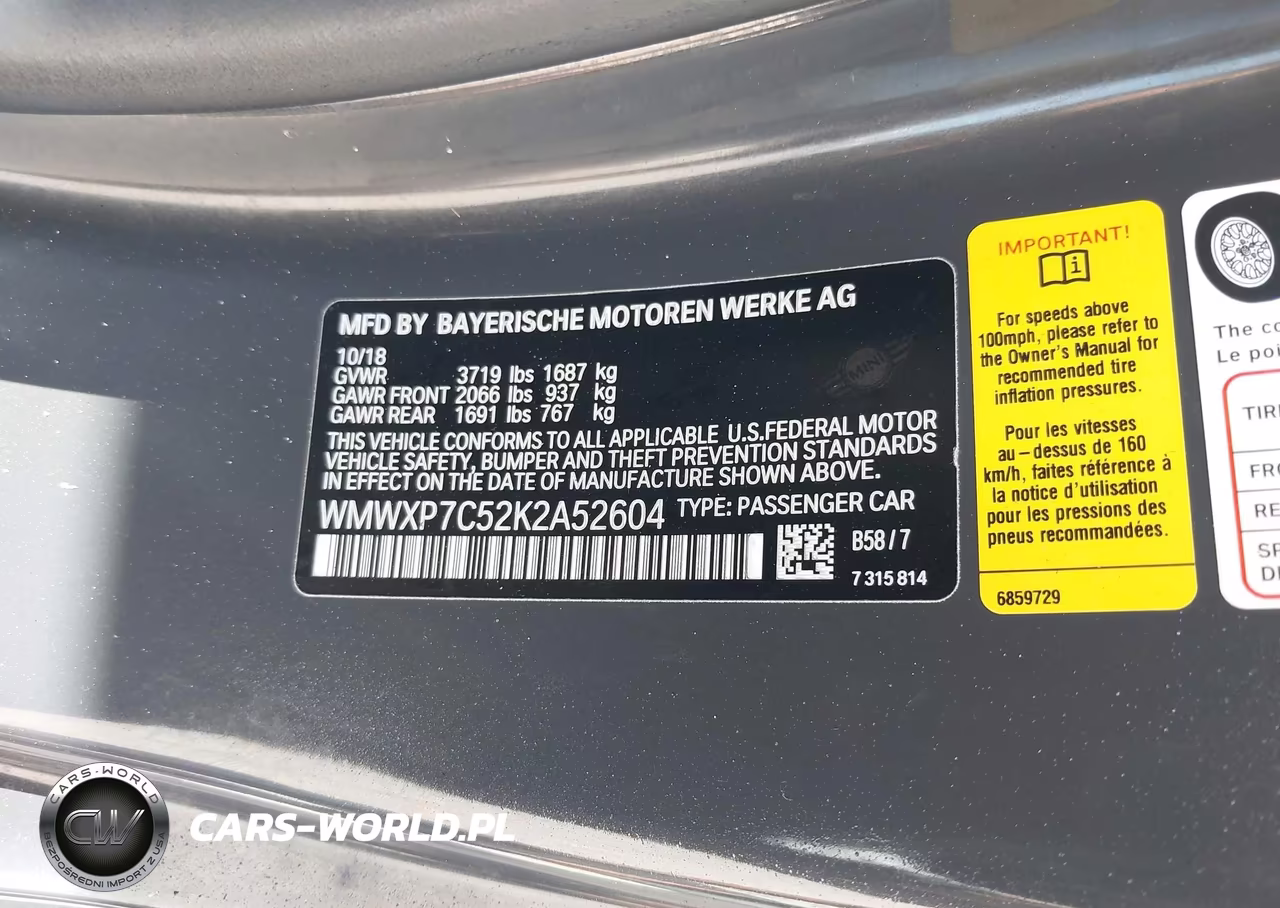 2019 Mini Hardtop Cooper S VIN:WMWXP7C52K2A52604 - 9