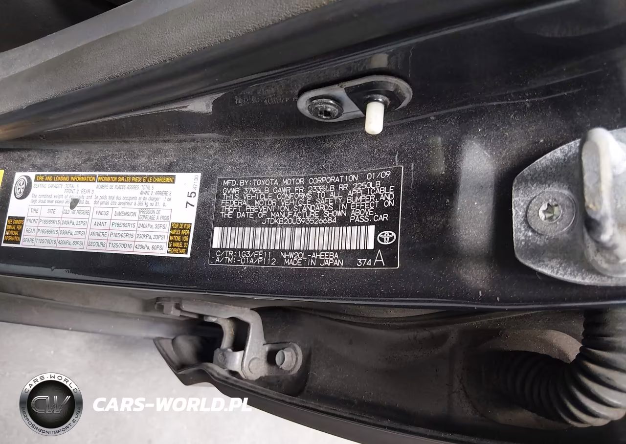 2009 Toyota Prius VIN:JTDKB20U393526684 - 9