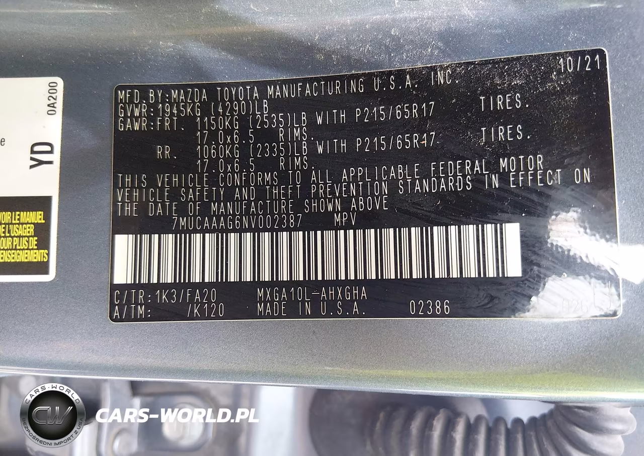 2022 Toyota Corolla Cross Le VIN:7MUCAAAG6NV002387 - 9