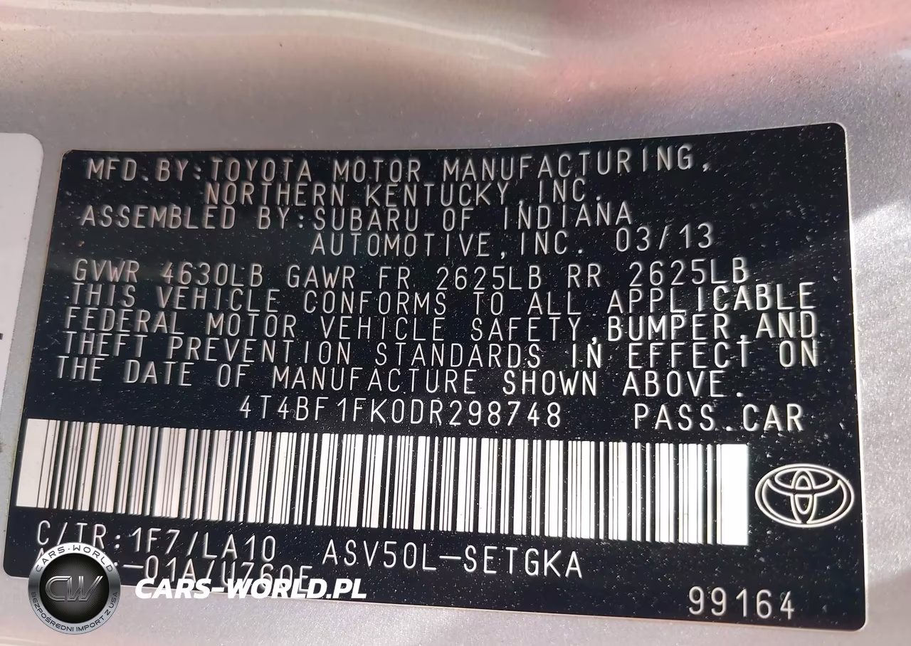 2013 Toyota Camry Xle VIN:4T4BF1FK0DR298748 - 9