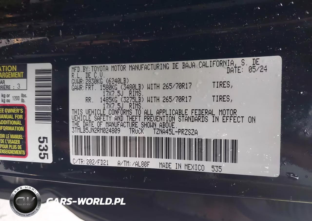 2024 Toyota Tacoma Trd Off Road VIN:3TMLB5JN2RM024809 - 9