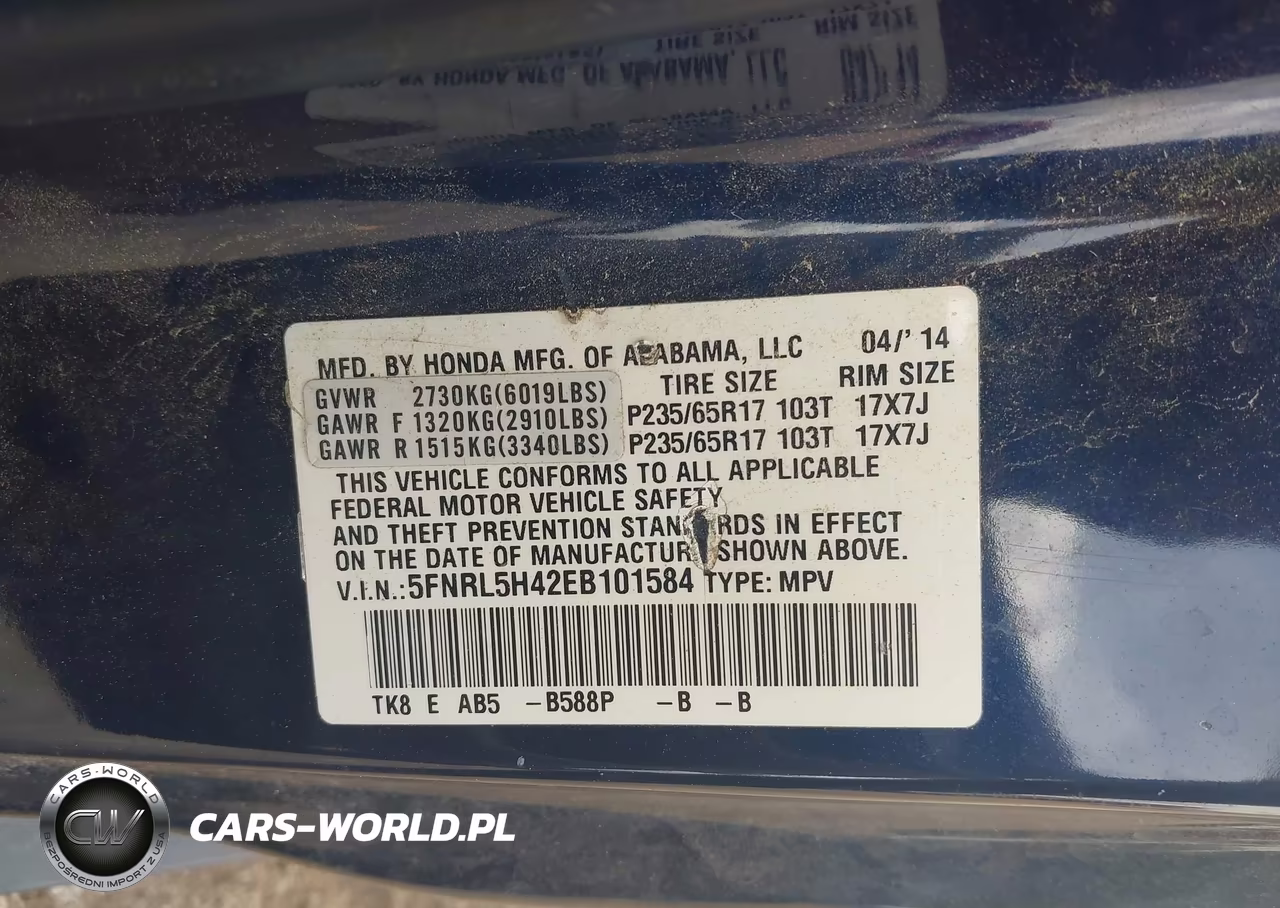 2014 Honda Odyssey Ex VIN:5FNRL5H42EB101584 - 9
