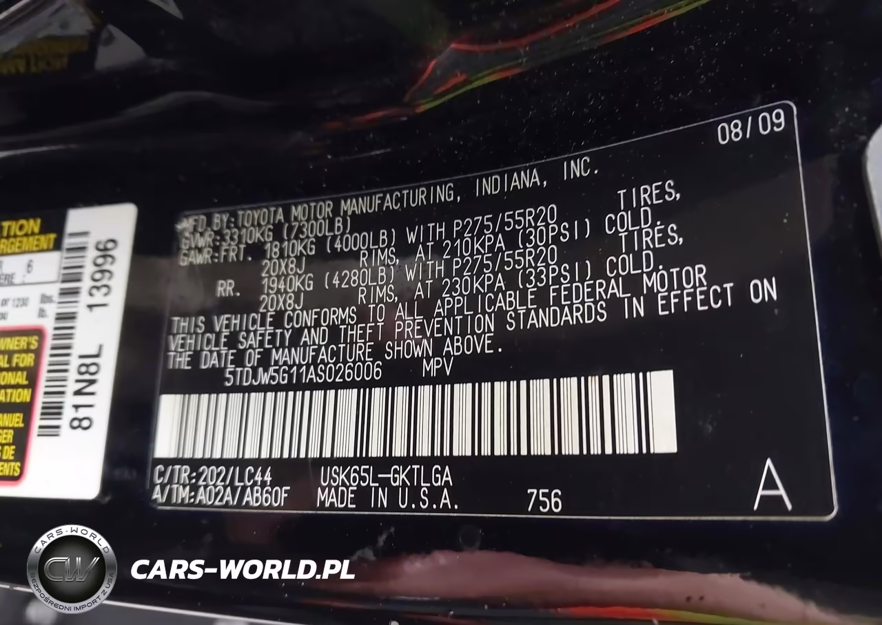 2010 Toyota Sequoia Limited 5.7L V8 VIN:5TDJW5G11AS026006 - 9