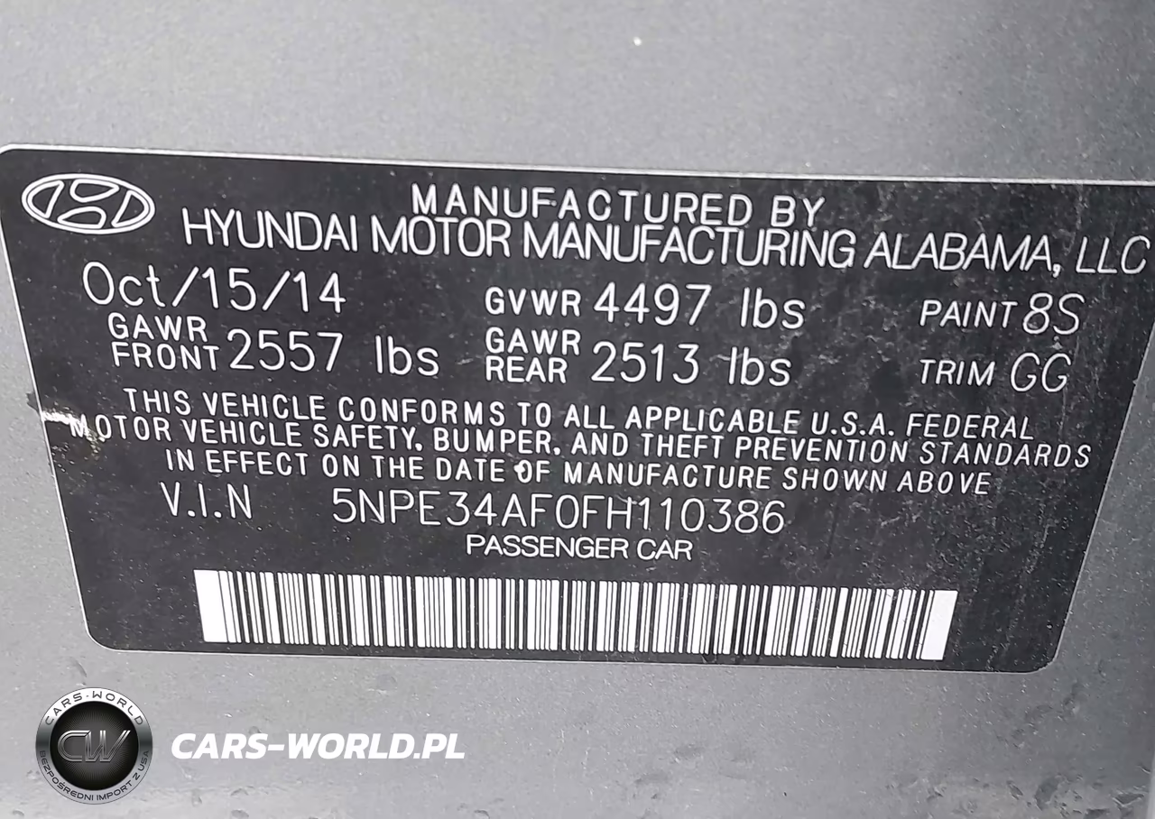 2015 Hyundai Sonata Sport VIN:5NPE34AF0FH110386 - 9