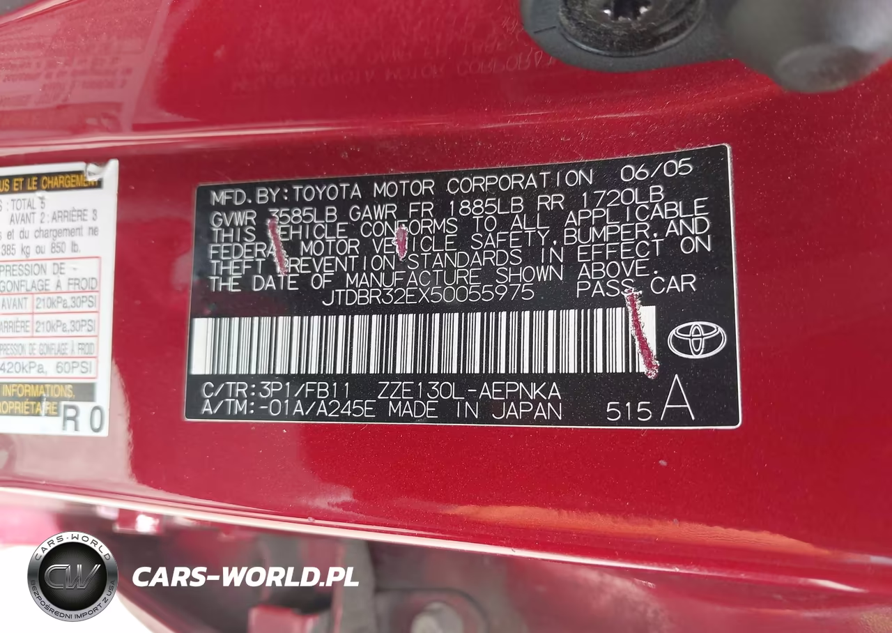 2005 Toyota Corolla Le VIN:JTDBR32EX50055975 - 9