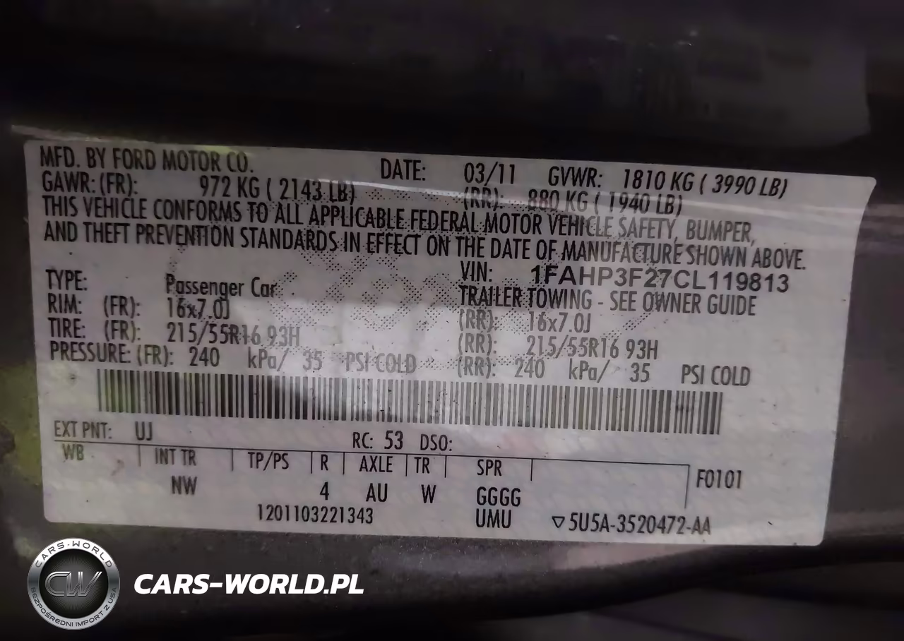 2012 Ford Focus Se VIN:1FAHP3F27CL119813 - 9
