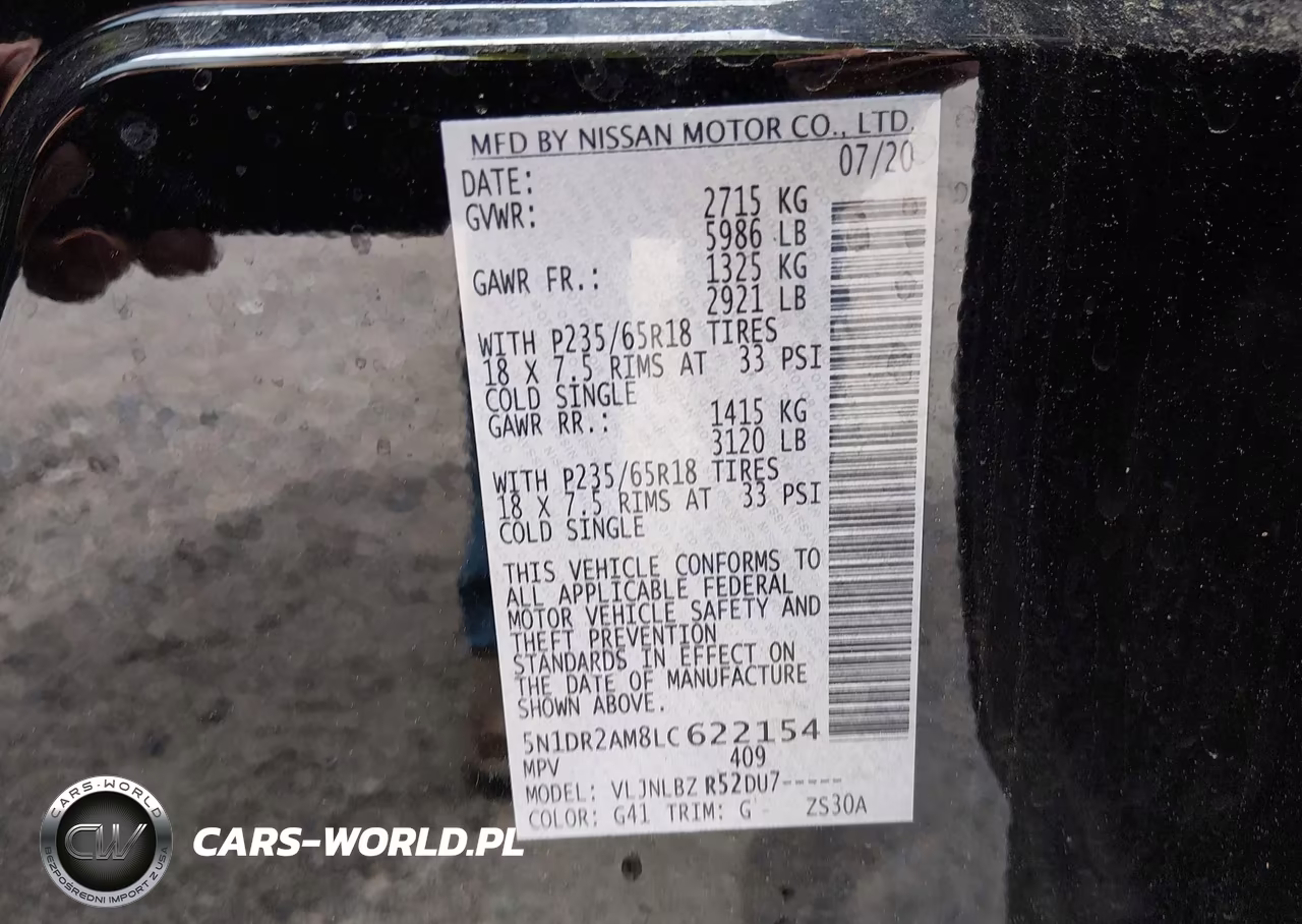 2020 Nissan Pathfinder S 4Wd VIN:5N1DR2AM8LC622154 - 9