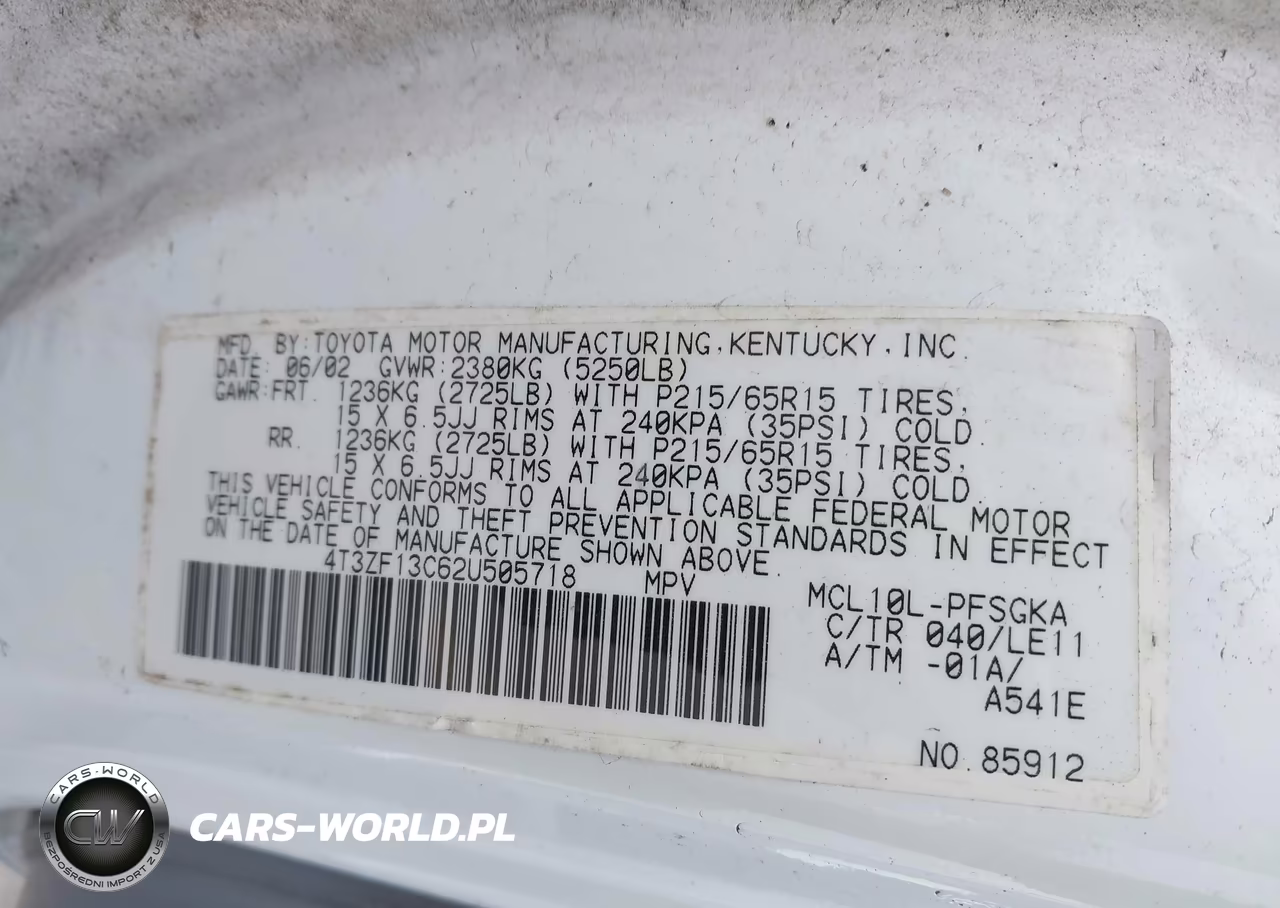 2002 Toyota Sienna Xle VIN:4T3ZF13C62U505718 - 9