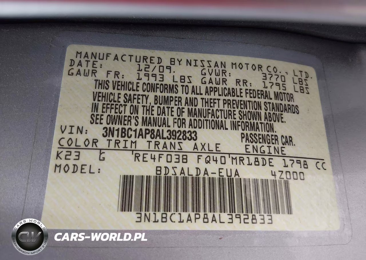 2010 Nissan Versa 1.8S VIN:3N1BC1AP8AL392833 - 9