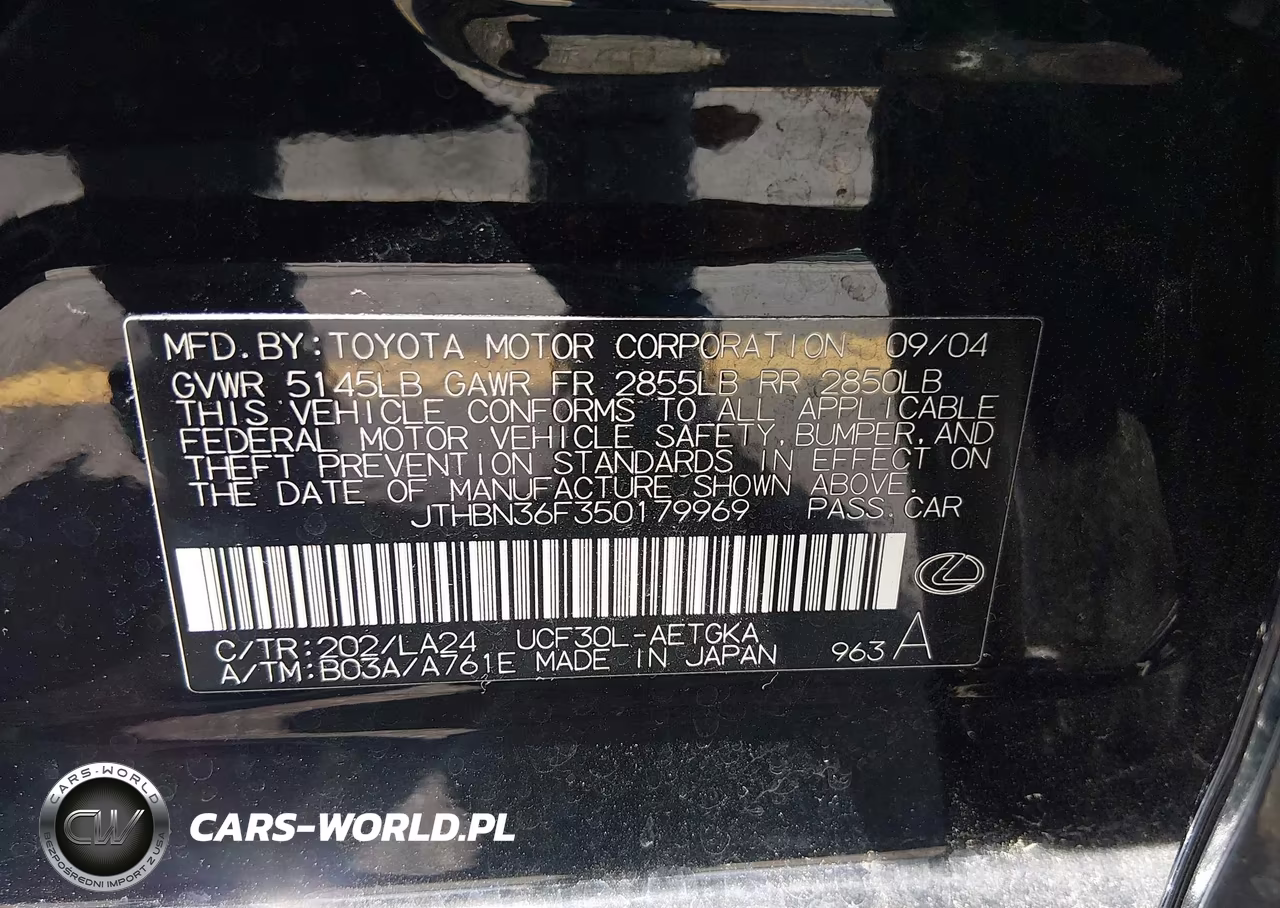 2005 Lexus Ls 430 VIN:JTHBN36F350179969 - 9