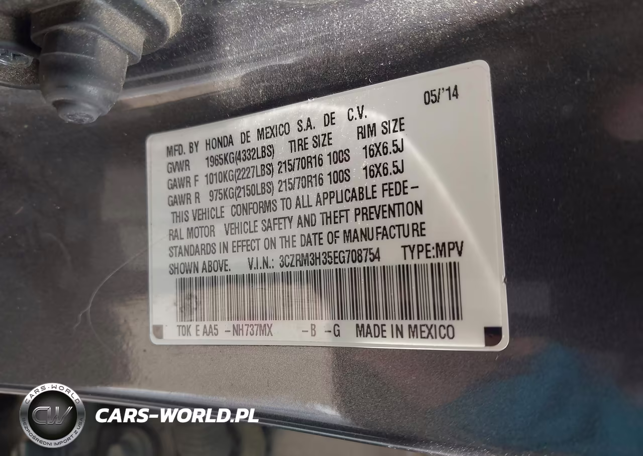 2014 Honda Cr-V Lx VIN:3CZRM3H35EG708754 - 9