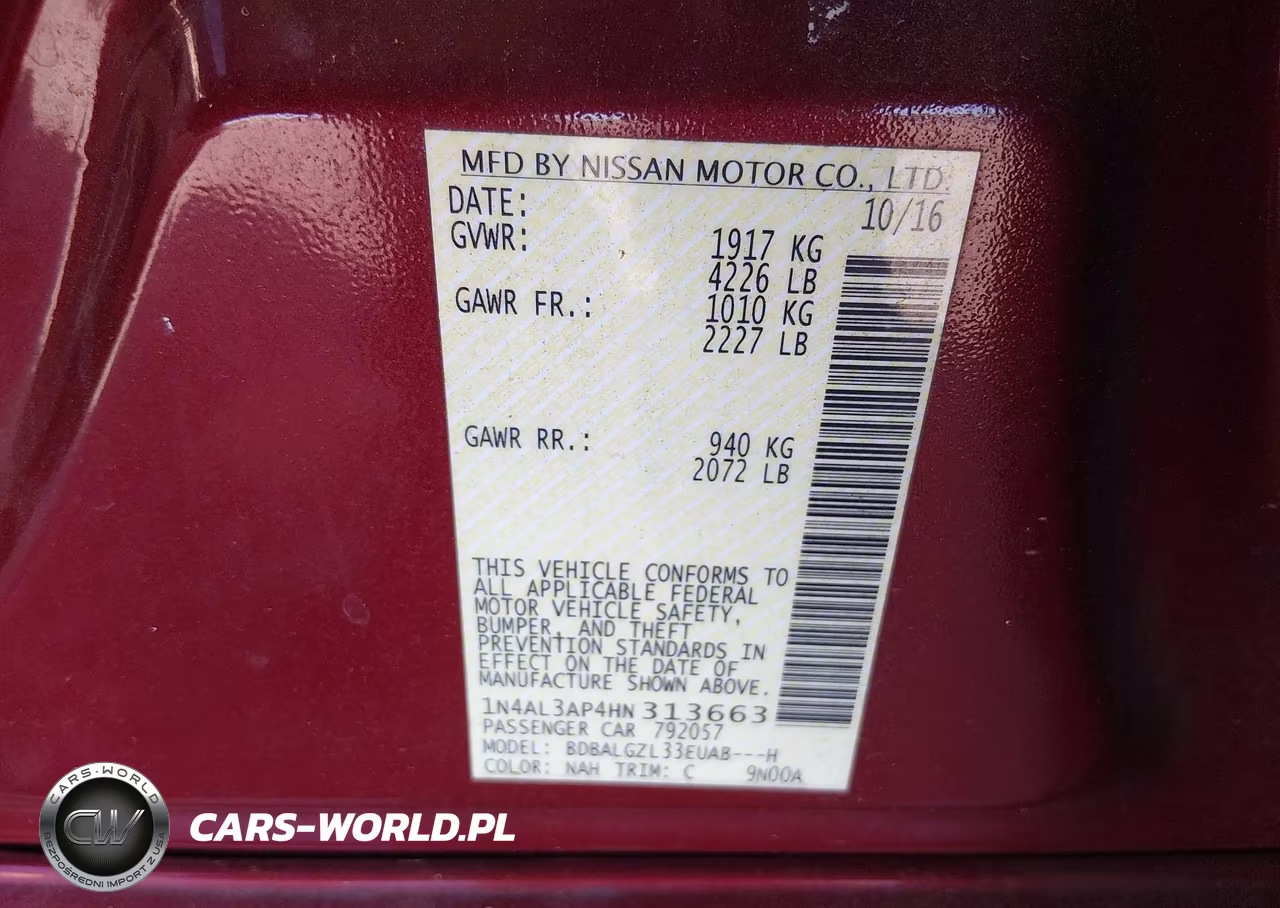 2017 Nissan Altima 2.5 S VIN:1N4AL3AP4HN313663 - 9