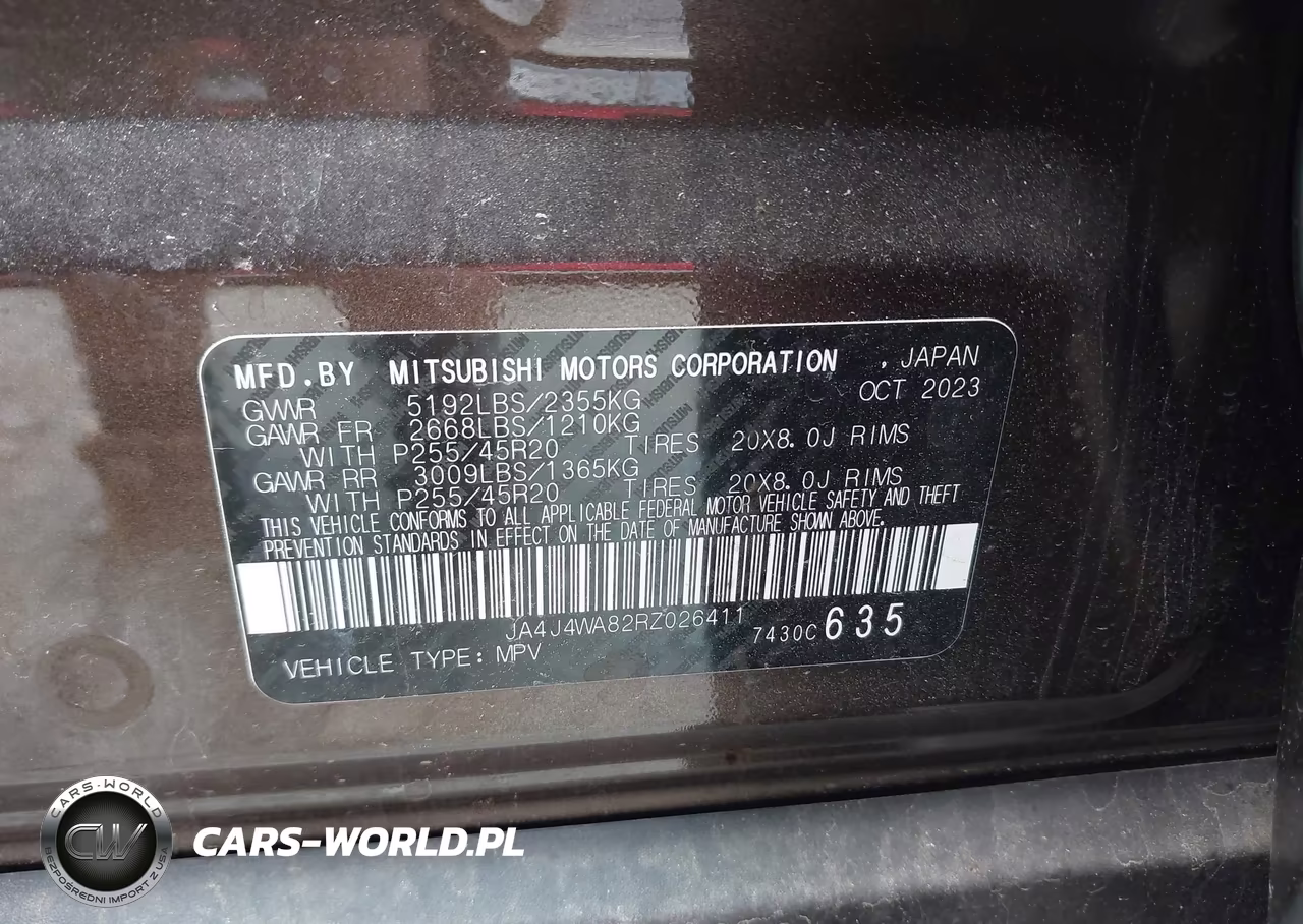 2024 Mitsubishi Outlander Sel 2.5 S-Awc VIN:JA4J4WA82RZ026411 - 9
