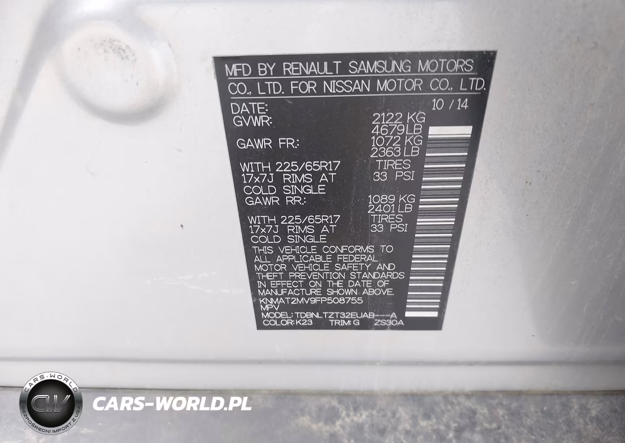 2015 Nissan Rogue Sv VIN:KNMAT2MV9FP508755 - 9