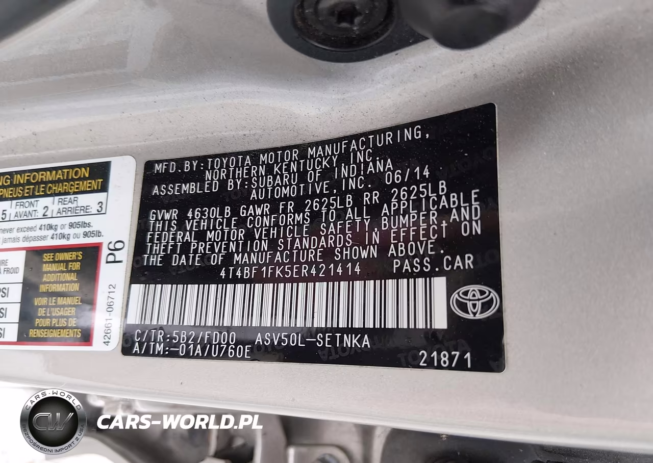 2014 Toyota Camry Le VIN:4T4BF1FK5ER421414 - 9
