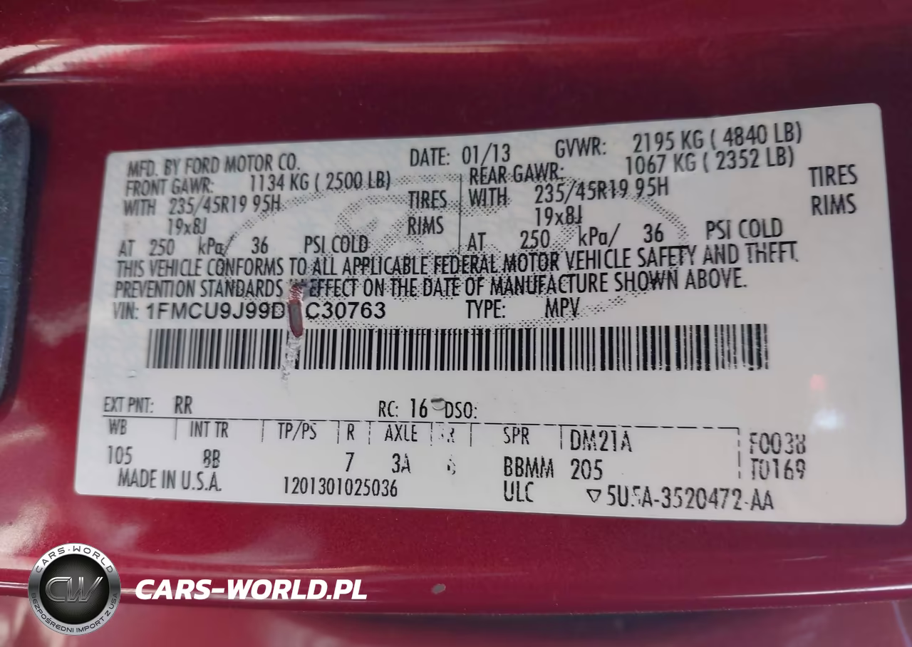 2013 Ford Escape Titanium VIN:1FMCU9J99DUC30763 - 9