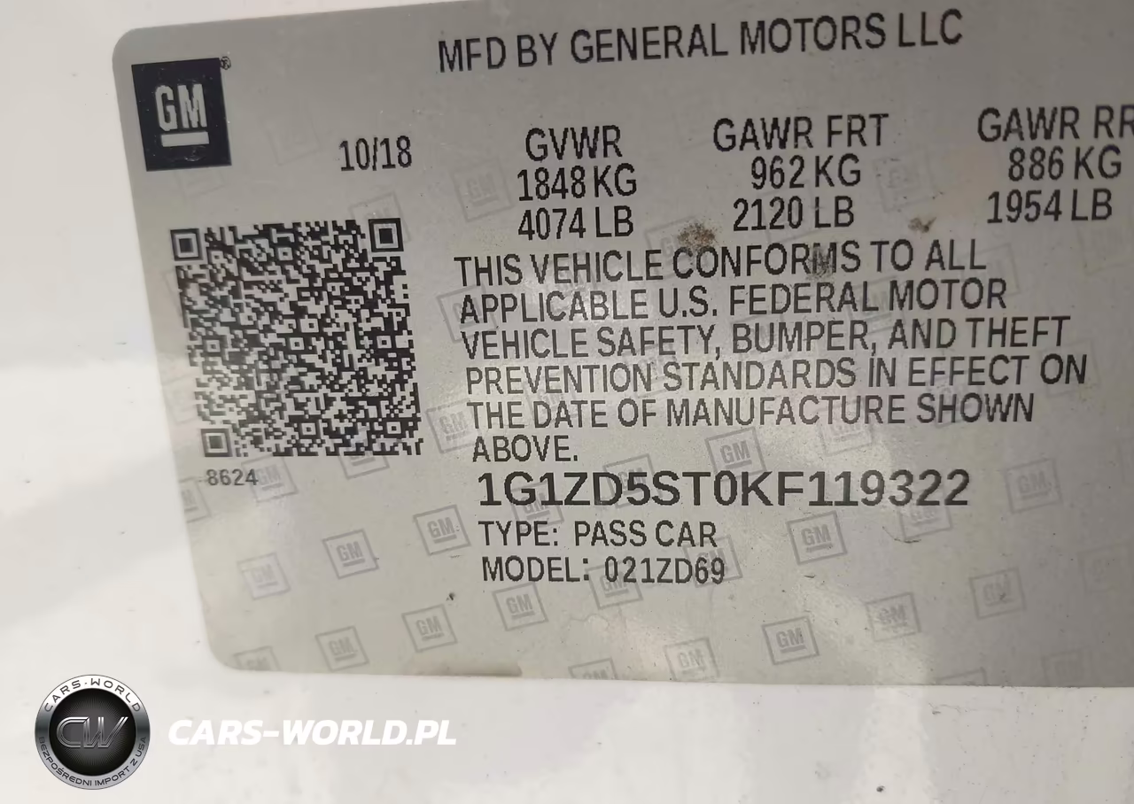 2019 Chevrolet Malibu Lt VIN:1G1ZD5ST0KF119322 - 9