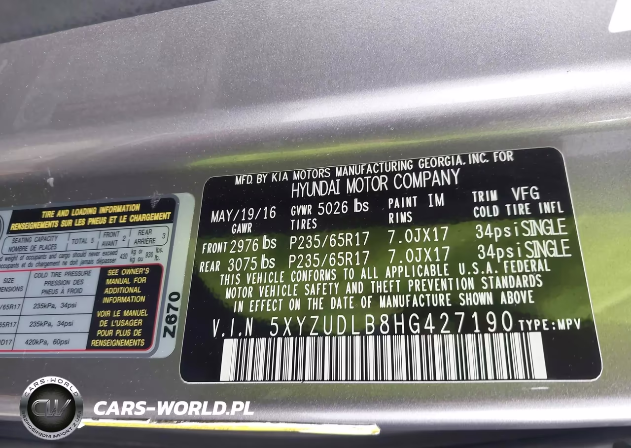 2017 Hyundai Santa Fe Sport 2.4L VIN:5XYZUDLB8HG427190 - 9