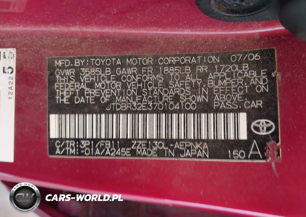 2007 Toyota Corolla Le VIN:JTDBR32E370104100 - 9