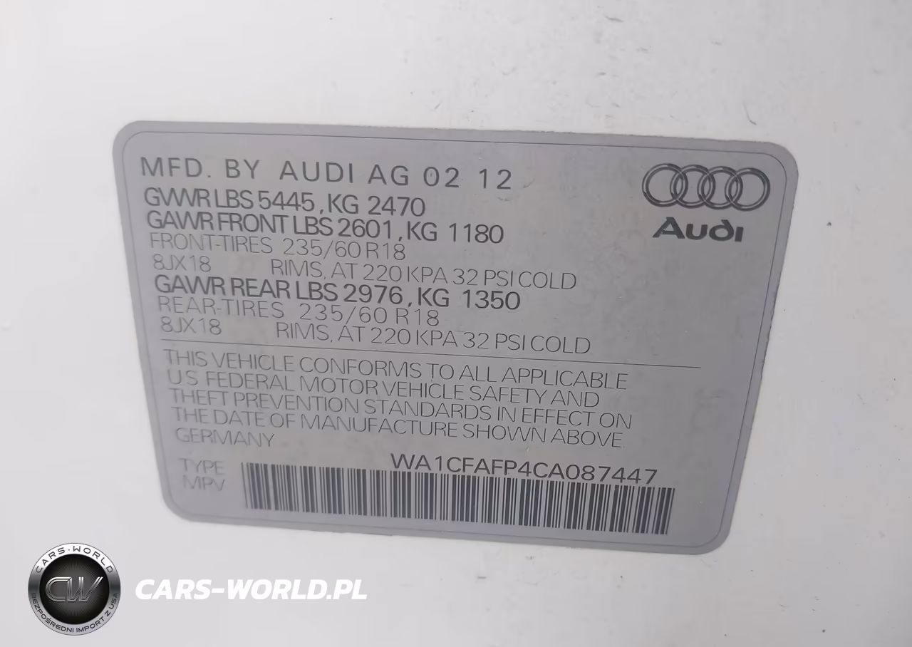 2012 Audi Q5 2.0T Premium VIN:WA1CFAFP4CA087447 - 9