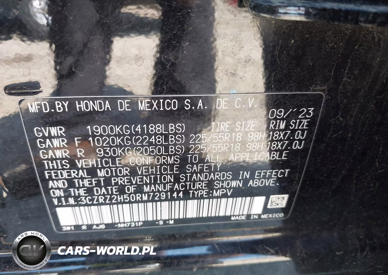 2024 Honda Hr-V Awd Sport-Awd Sport W-O Bsi VIN:3CZRZ2H50RM729144 - 9