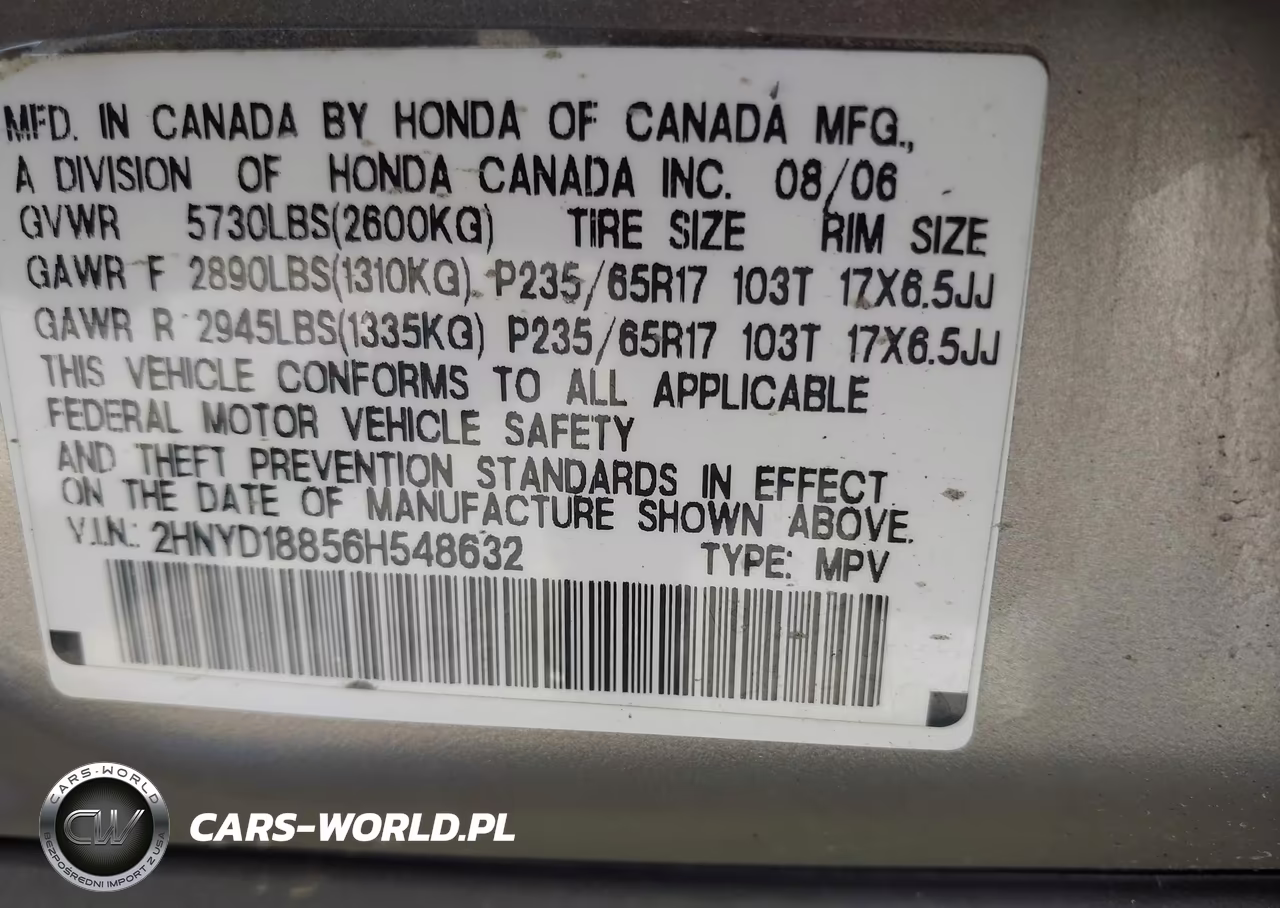 2006 Acura Mdx VIN:2HNYD18856H548632 - 9