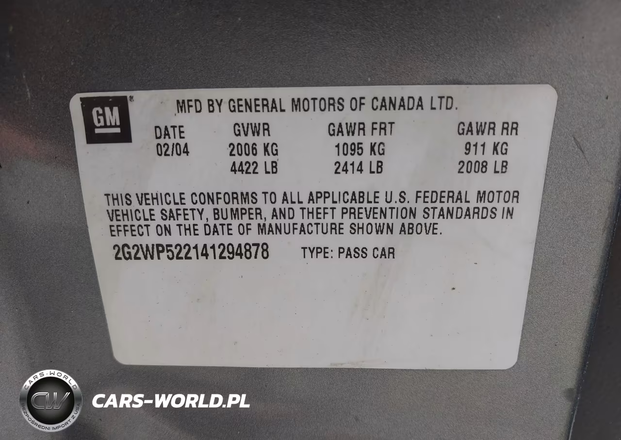 2004 Pontiac Grand Prix Gt1 VIN:2G2WP522141294878 - 9