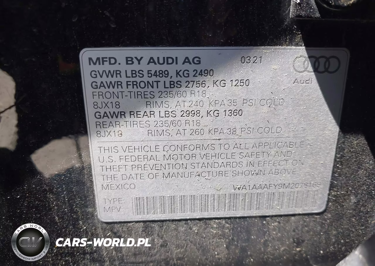 2021 Audi Q5 Premium 45 Tfsi Quattro S Tronic VIN:WA1AAAFY9M2078169 - 9