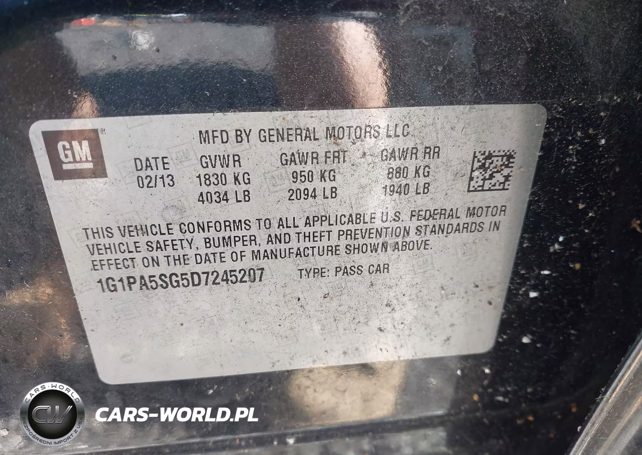 2013 Chevrolet Cruze Ls Auto VIN:1G1PA5SG5D7245207 - 9