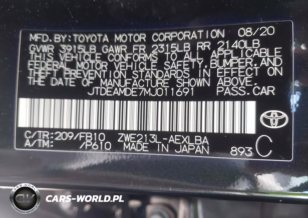 2021 Toyota Corolla Hybrid Le VIN:JTDEAMDE7MJ011691 - 9