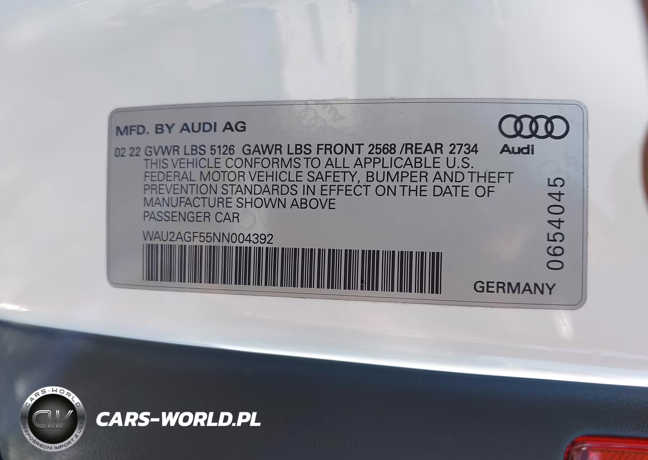 2022 Audi A5 Cabriolet Premium 45 Tfsi Quattro S Tronic VIN:WAU2AGF55NN004392 - 9