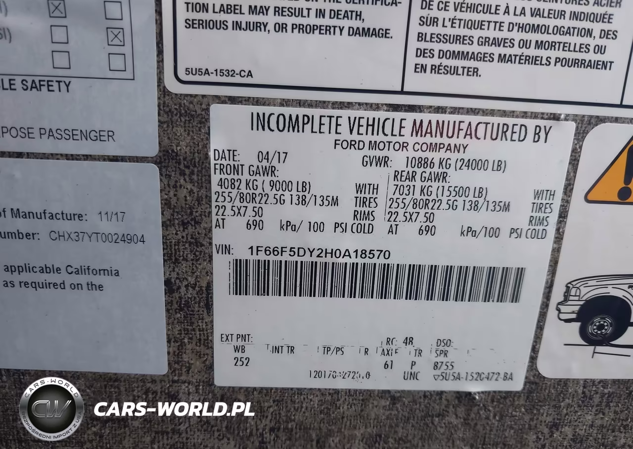 2017 Ford F53 VIN:1F66F5DY2H0A18570 - 9