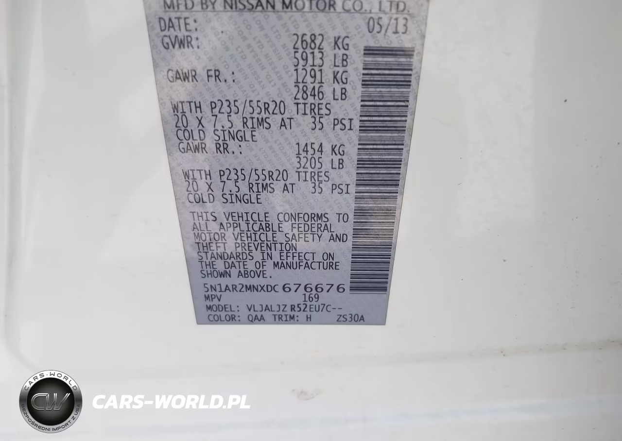 2013 Nissan Pathfinder Platinum VIN:5N1AR2MNXDC676676 - 9